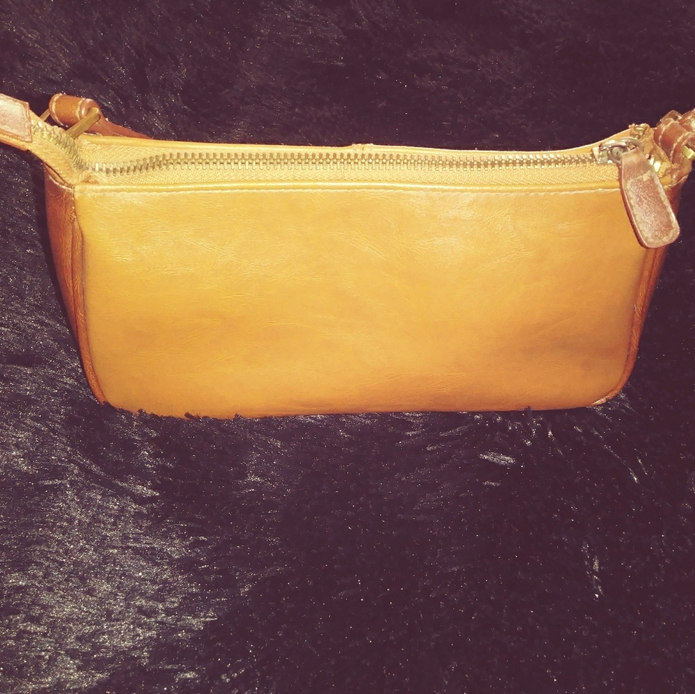 Small Brown Vinyl Handbag Purse by Connections